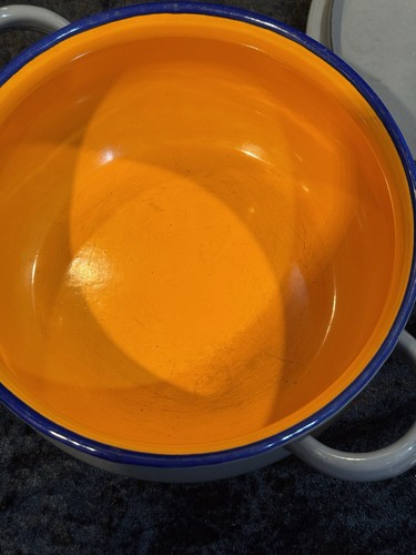 Vaso doppio manico smaltato grigio Peter Max vintage con coperchio hippie psichedelico anni 70 - Foto 8 di 14