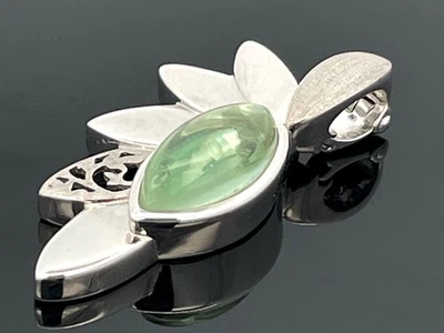 CLIP-ANHÄNGER AUS 925/-SILBER RHOD. MIT FLUORIT/PERLMUTT DUBL.BEH. SCHMUCKJAGD - Bild 1 von 4