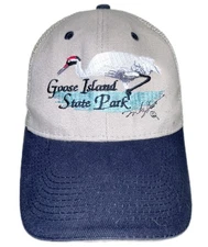 Goose Island TX State Park Trucker Cap Embroidered Tan & Black Plastic Snapback
