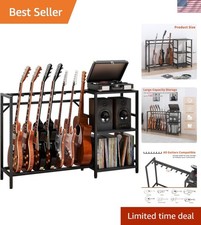 Guitar Stand with Record Player Stand, Guitar Rack with Record Player Table, ...