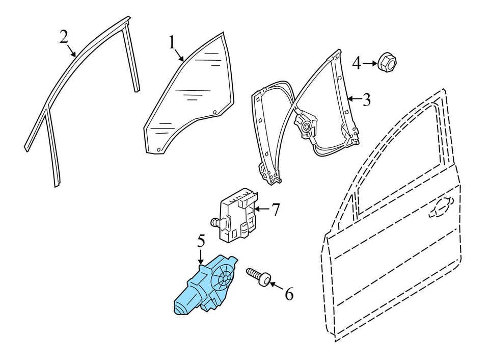 VW ATLAS 2018-2020 2024 - Motor de ventana eléctrica delantero izquierdo 80A959801 Foto 4 de 4