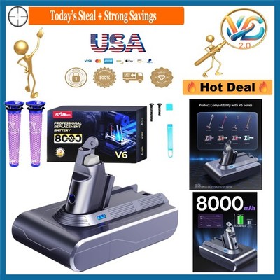 8000mAh V6 Battery Replacement for Dyson V6 & SV Series Vacuums