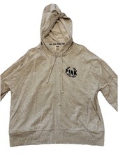 PINK Victoria's Secret Gray Full Zip Hoodie Women's S Hooded Pockets