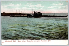 Long Wharf San Francisco Bay Oakland California Unposted ANTIQUE Postcard 8750