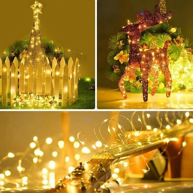 100 LED Fairy String Lights Christmas Tree Wedding Xmas Party Outdoor Home Decor - Image 2 of 4