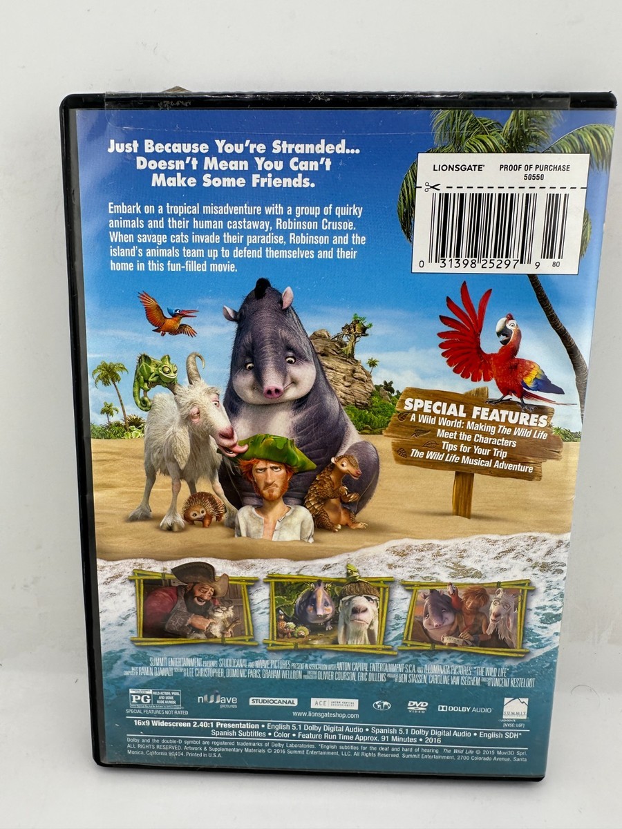 The Wild Life DVD 2016 Animated Family Adventure Movie Robinson