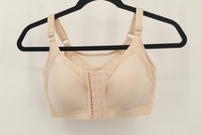 Women s Front Closure Bra Posture Corrector Wireless X-Back Support Beige Size L
