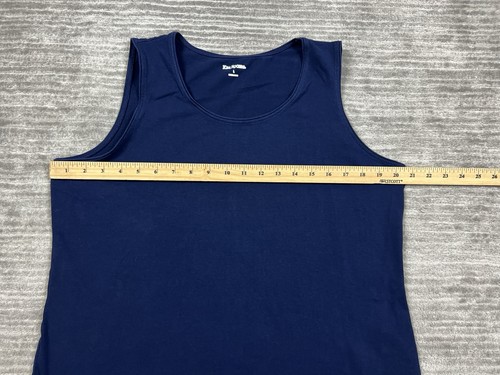 Kim Rogers Top Womens Large Blue Sleeveless Cotton Blend - Picture 4 of 10