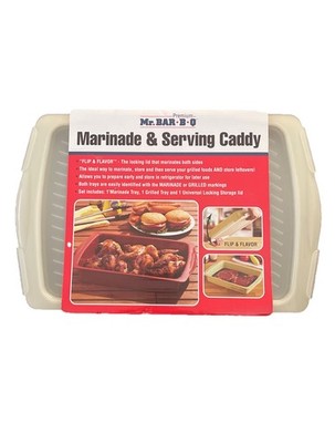Mr. Bar-B-Q Original Premium Marinade And Serving Caddy. 3 Piece Nested Set. New