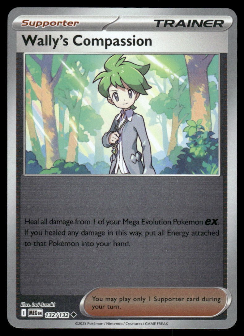 Wally's Compassion Reverse Holo Uncommon ME01: Mega Evolution 132/132 LP-NM