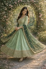 Velvet Anarkali Gown Pakistani Ready made Salwar Kameez Wedding Party Bollywood