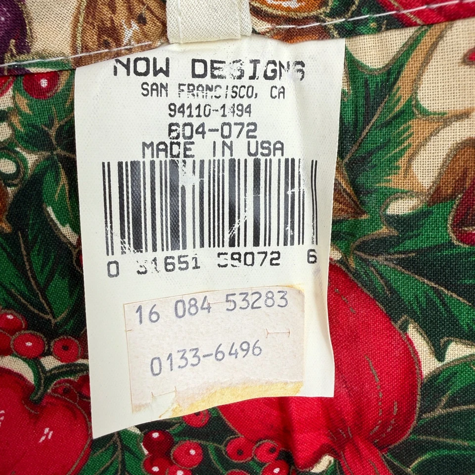 Delantal de Navidad de acebo de frutas vintage ahora diseños vacaciones hornear bolsillos de cocina Foto 2 de 4