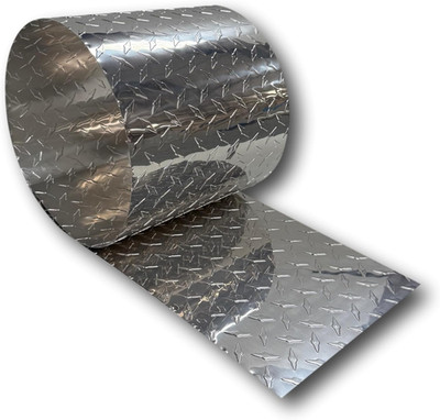 8FT Long FT Embossed Aluminum Diamond Checker Plate- Cargo Trailer Gravel Guard