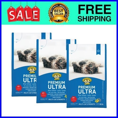 (3 pack) Dr. Elsey's Ultra Litter, for Cats, Unscented, 35 lb/Bag