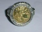 RARE- SAVATI STERLING SILVER ALEXANDER THE GREAT COIN RING- SIZE 11