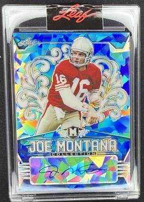 2020 Leaf Joe Montana #JMC-10 Blue Cracked Ice Auto /10