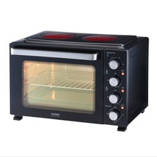 Mini Oven with 2 Ceramic Hobs 34L Portable Electric Kitchen Countertop Cooker