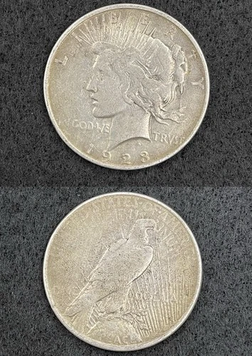 1923 Peace Silver Dollar $1 Coin Circulated/Ungraded/Uncertified 90% Silver