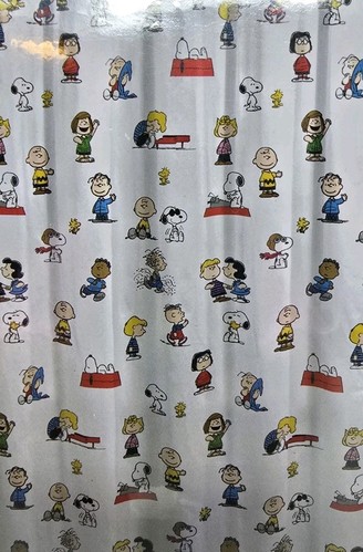 Peanuts Snoopy Charlie Brown Woodstock And Friends Shower Curtain 72 X 72 New - Picture 3 of 4