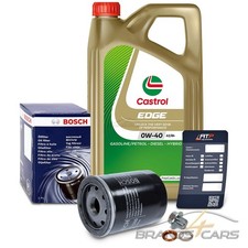 BOSCH ÖLFILTER+5 L CASTROL EDGE 0W-40 FÜR NISSAN MICRA C+C K12 1.4  05-10