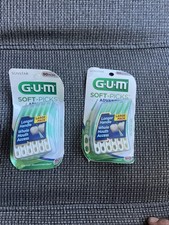 GUM Soft-Picks Advanced 2 Two Packages of 90 Total 180 Picks w/Travel Cases