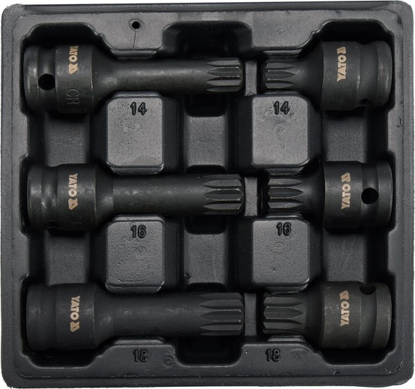 "Yato Spline Bit-StecknüSse 1/2\" 6-Tlg. M14 M16 M18, SchlagschlüSsel (YT-10652)"-image