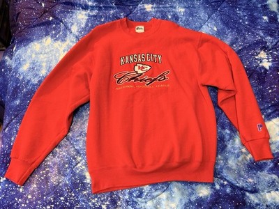 Vintage Kansas City Chiefs Sweatshirt Unisex Size L Red Crew Embroidered 90s USA