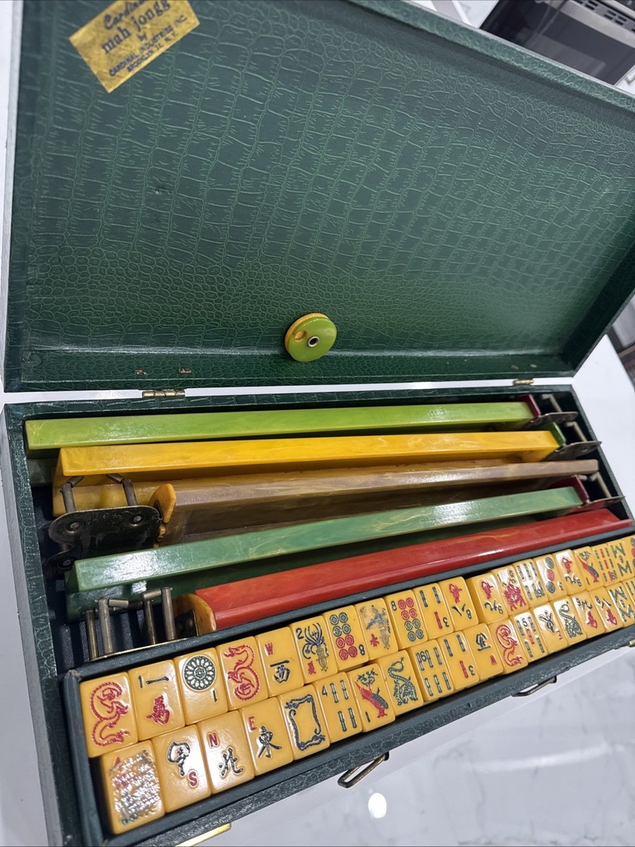 Vintage Cardinal Bakelite Mahjong Set 152 Tiles Complete 1940s