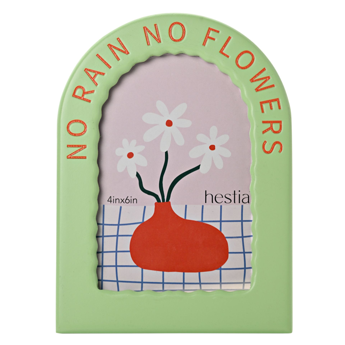 Pale Green Frame 4"" X 6"" - No Rain No Flowers Decorative Collectables