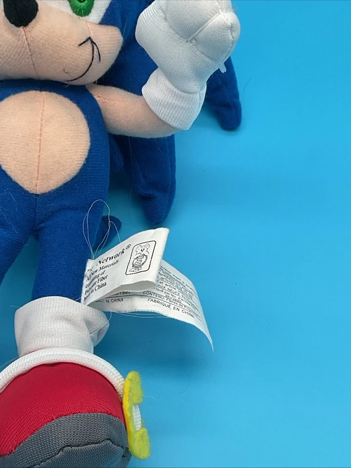 Peluche Sonic The HedgeHog 12” Toy Network Sega de colección sin etiqueta raro difícil de encontrar Foto 3 de 4