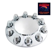 MW9711 TRP Chrome Front Hub Cap 10-Bolt Removeable Center 33 mm – Steer Axle