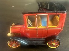 Vintage Modern Toys Masudaya Japan Tin Litho Lever Action "Old Timer" Car