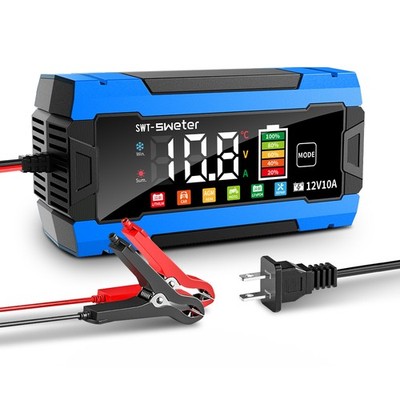 10A 12V Smart Battery Charger Automatic Maintainer, Trickle Charger & Desulfator