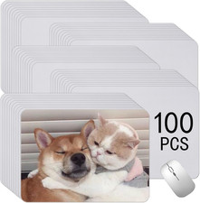100 PCS White Mouse Pad for Heat Transfer, Bulk Mousepad for Heat Press Printing