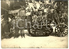 1917 WW1 ZONA DI GUERRA ISONZO Soldati dell'ARTIGLIERIA su cingolato *Foto