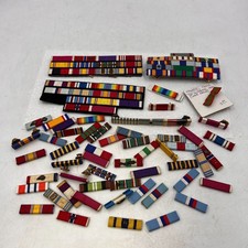 ORIGINAL BIG VINTAGE US MILITARY RIBBON BAR LOT