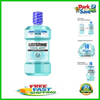 Refreshing 1L Alcohol-Free Cool Mint Mouthwash   Kills 99.9% of Germs