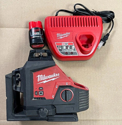 Milwaukee 3632-21 M12 Green 3-Plane Self-Leveling Laser 165ft + Charger/Batt