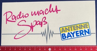Antenna Bavaria approx. 1991 Sticker/Decal: Radio is Fun (O5-4-85-6)