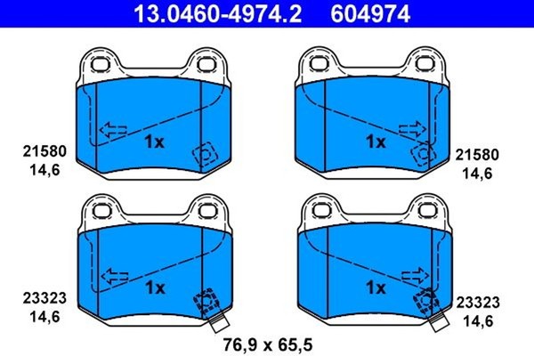 ATE BremsbelÄGe Bremsbelagsatz Hinten FüR Nissan 350Z Subaru Impreza Mitsubishi-image