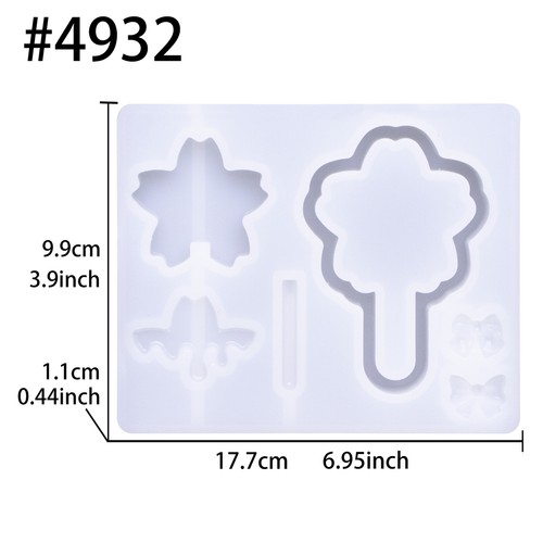 Resin Shaker Silicone Moulds Lolipop Bunny Cherry Blossoms Keychain Charm DIY - Imagen 5 de 12