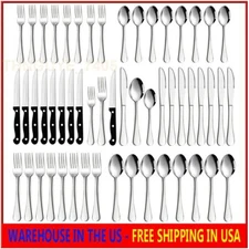 48 Pieces Stainless Steel Silverware Flatware Set Kitchen Cutlery Service for 8.