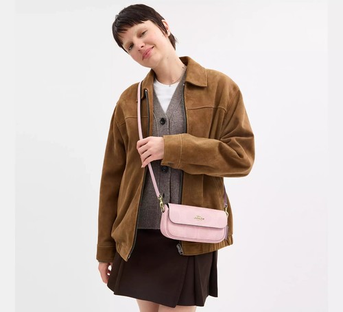 Neu mit Etikett Coach Hailey Klapptasche aus charakteristischem Canvas CAN70 IN PUDERROSA - Bild 13 von 14