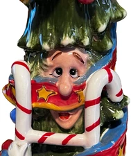 RARE Christmas Tree Mantle Figurine Lazy Wizard Vanmark 2003 Joyful Fun Ceramic
