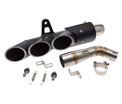 Tuning Auspuff Schalldämpfer Auspuffanlage 3 Rohre für Motorrad BENELLI TRK 502C