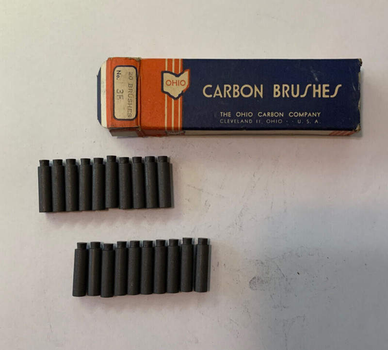OHIO CARBON COMPANY - CARBON BRUSHES - number 3-F, 20 pieces, NOS