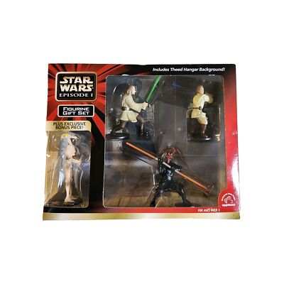 Star Wars Episode 1 FIGURINE GIFT SET - Theed Hangar - MAUL OBI