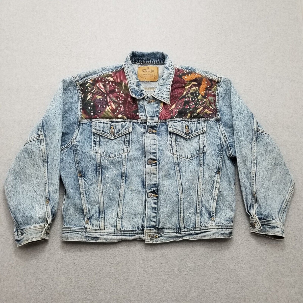 Edwin Jean Jacket Womens Large Blue Denim Pockets Casual Stones | eBay