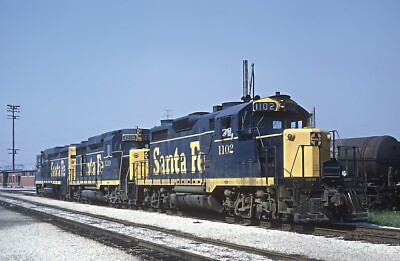 ATSF GP20 1102, GP30 1219, and another GP30 Corwith Yard Chicago 5 x 7 ...