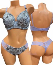 Victorias Secret Dream Angels Foil SET Lined Demi Bra and Thong Panty Lavender